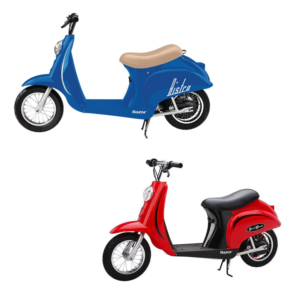 Blue & Red Electric Retro Scooters J104238