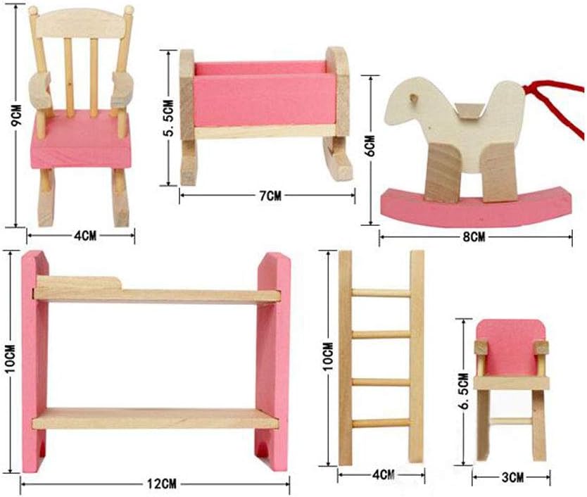 Pink Wooden Dollhouse Furniture Set G59138