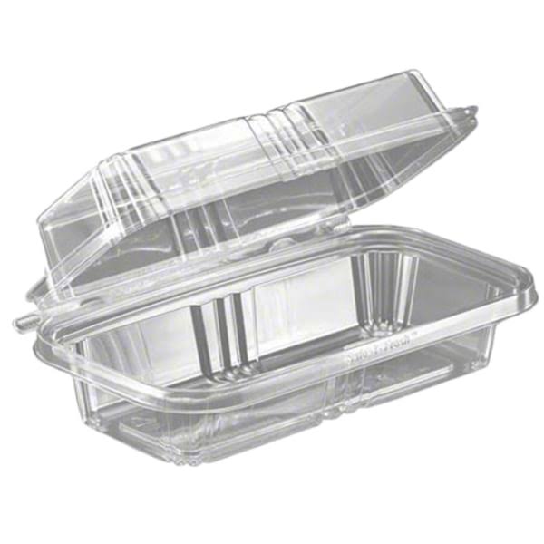 8 in. Clear Hinged Rectangle Food Container - Case of 150 Y707