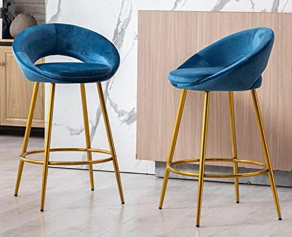 30" Velvet Stools with Gold Metal Legs N236041
