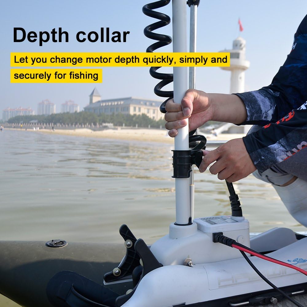 White 12V 55LBS 48" Shaft Bow Mount Electric Trolling Motor U2971