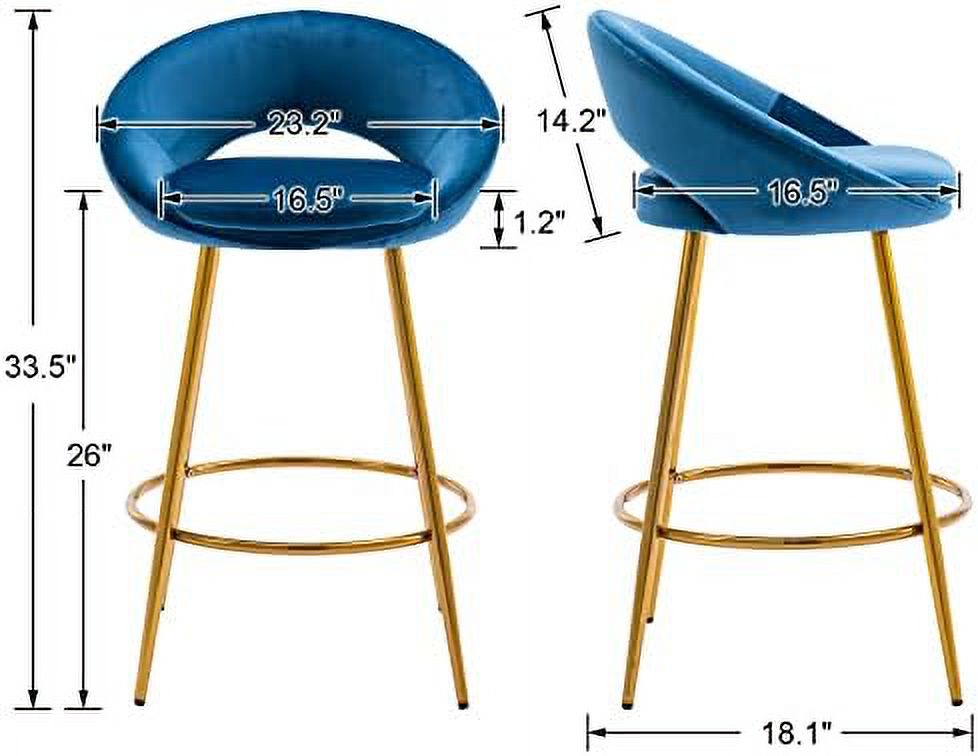 30" Velvet Stools with Gold Metal Legs N236041