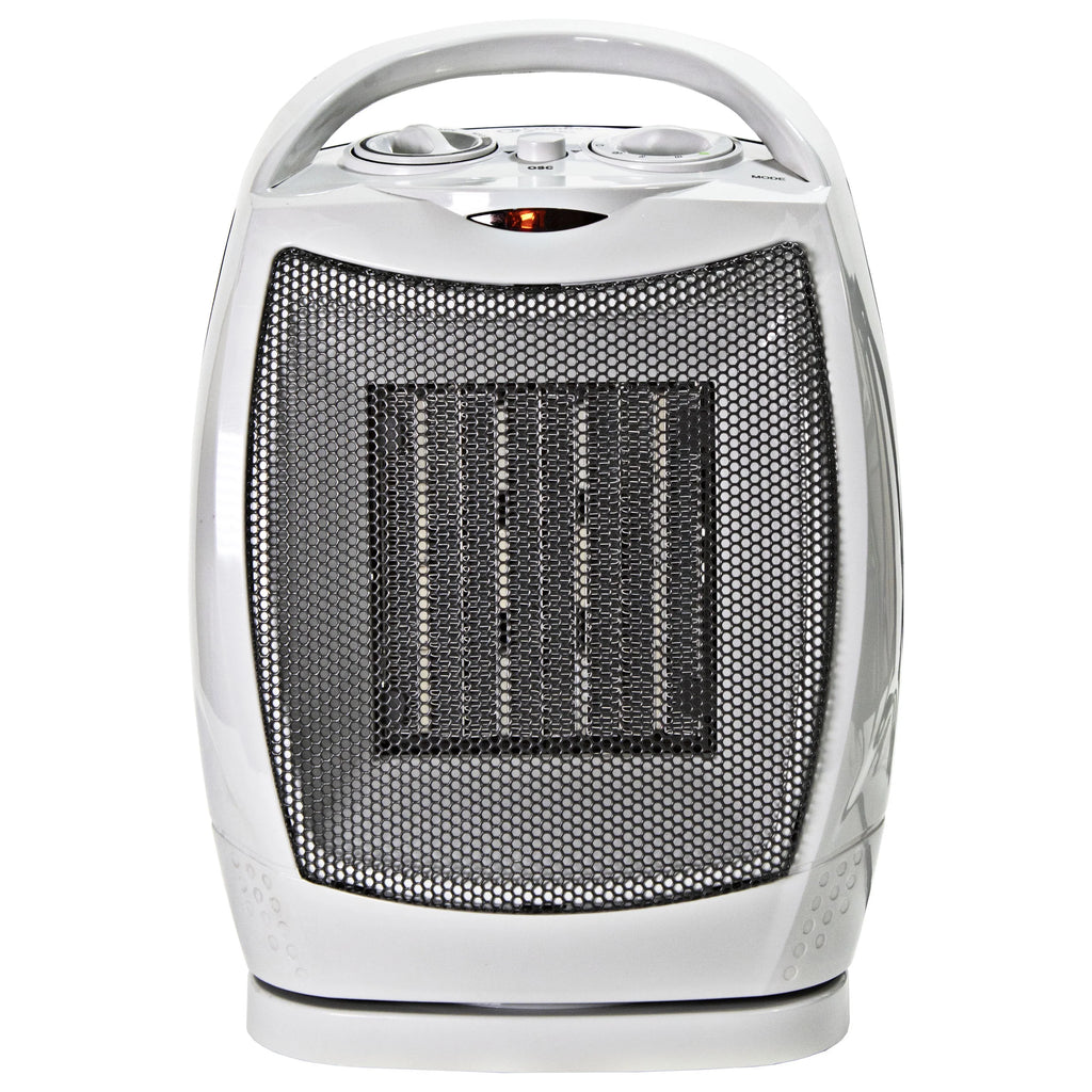 1,500-Watt Oscillating Ceramic Heater with Adjustable Thermostat V8434