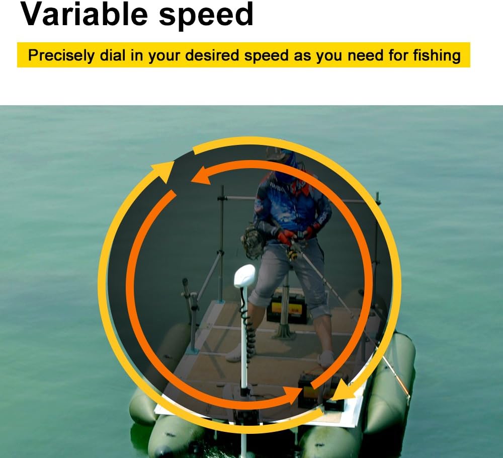 White 12V 55LBS 48" Shaft Bow Mount Electric Trolling Motor U2971