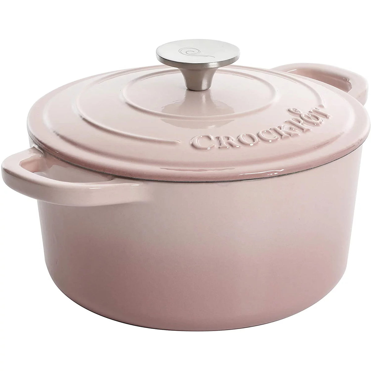 Blush Pink 5 Quart Enamel Cast Iron Dutch Oven Q648428