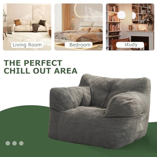 Giant Bean Bag Chair with Pocket Armrests F573