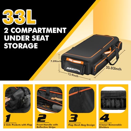 Black Under Seat Storage Bag with 4 Detachable Inner Dividers X578