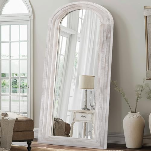 Arched Full Length Mirror with Solid Wood Frame Y914