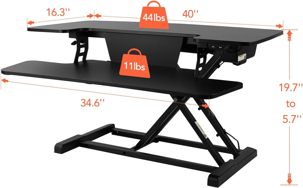Electric Standing Desk Converter with Quick Release Keyboard Tray N82144