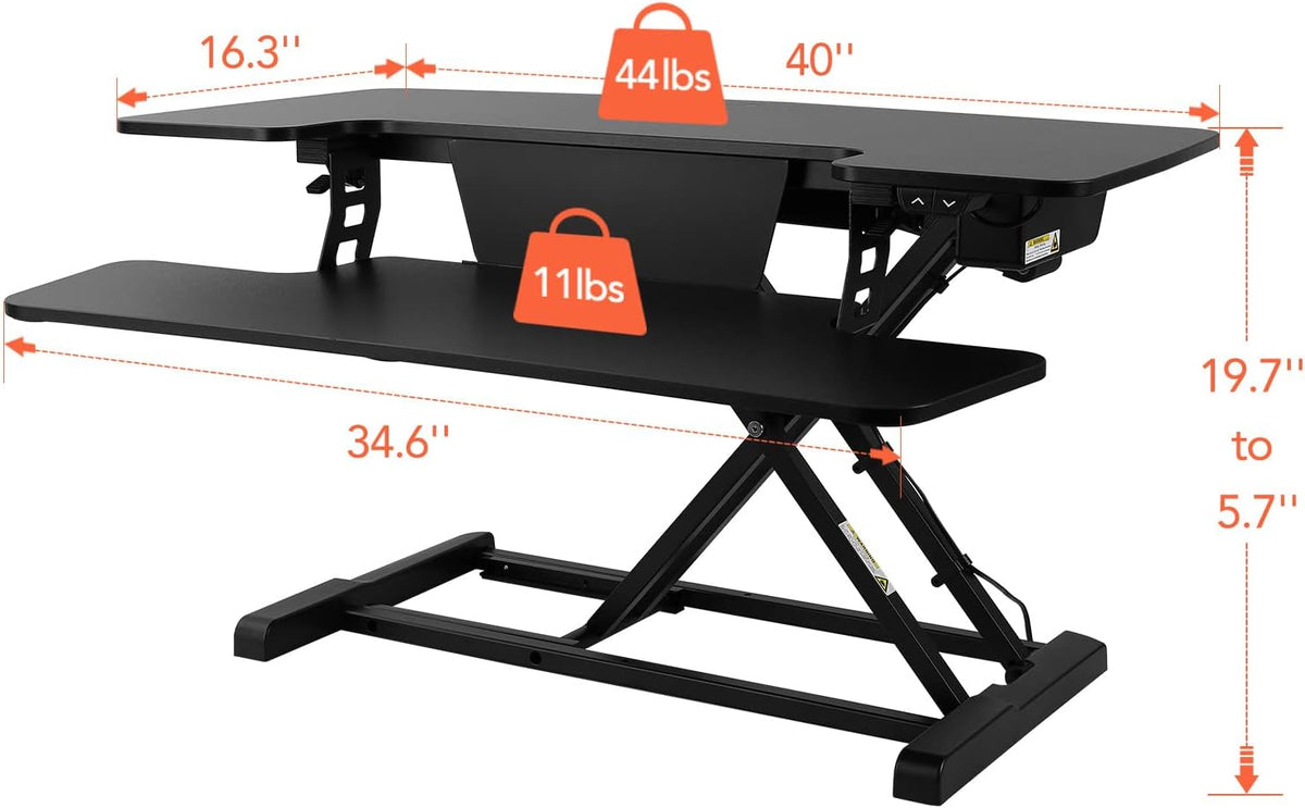 Electric Standing Desk Converter with Quick Release Keyboard Tray N82144