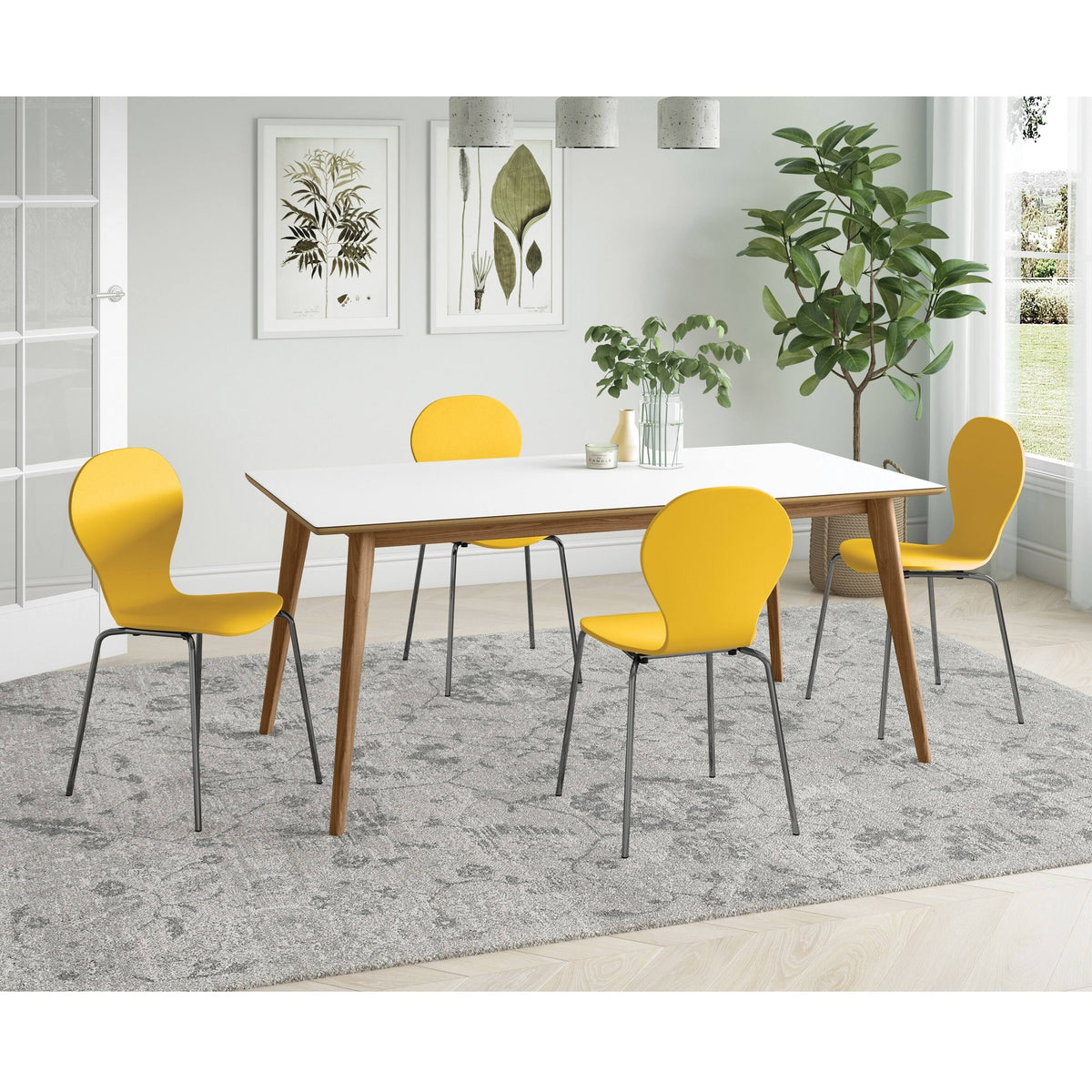 Blue Armless Dining Chair Set of 4 X414