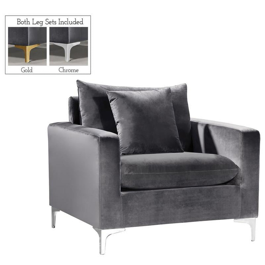 Gray Velvet 3-Piece Sofa Set P555