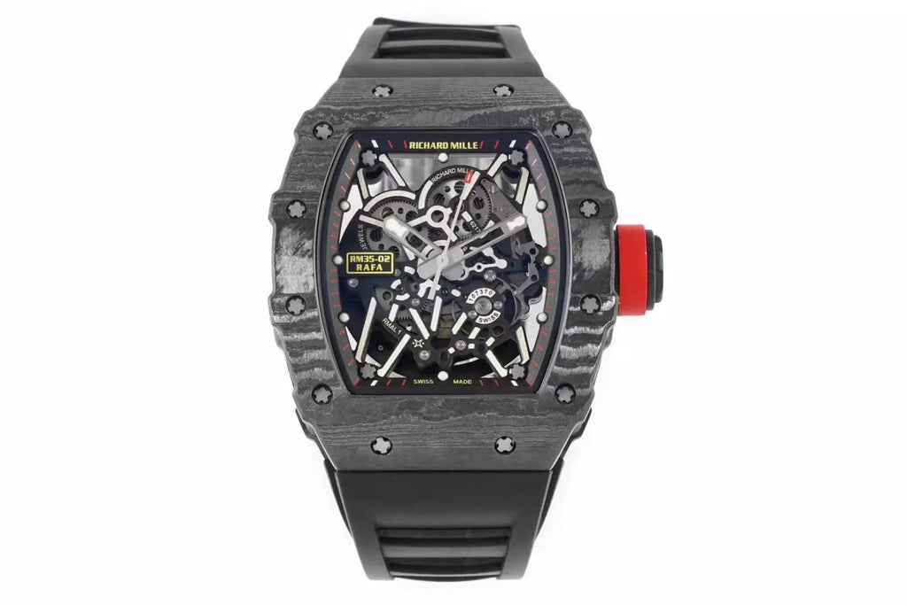 Black Bezel Red Markers Black Rubber Strap S840292