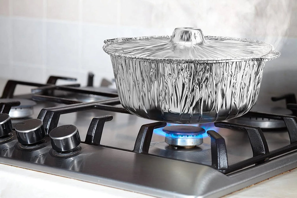 Disposable Aluminum Pot with Lid, Medium, Qty-2 S35153