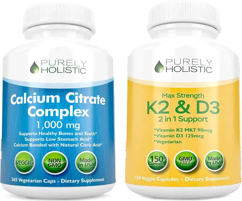 Calcium Citrate 1000mg Vitamin D3 K2 365 Vegan Capsules L88433