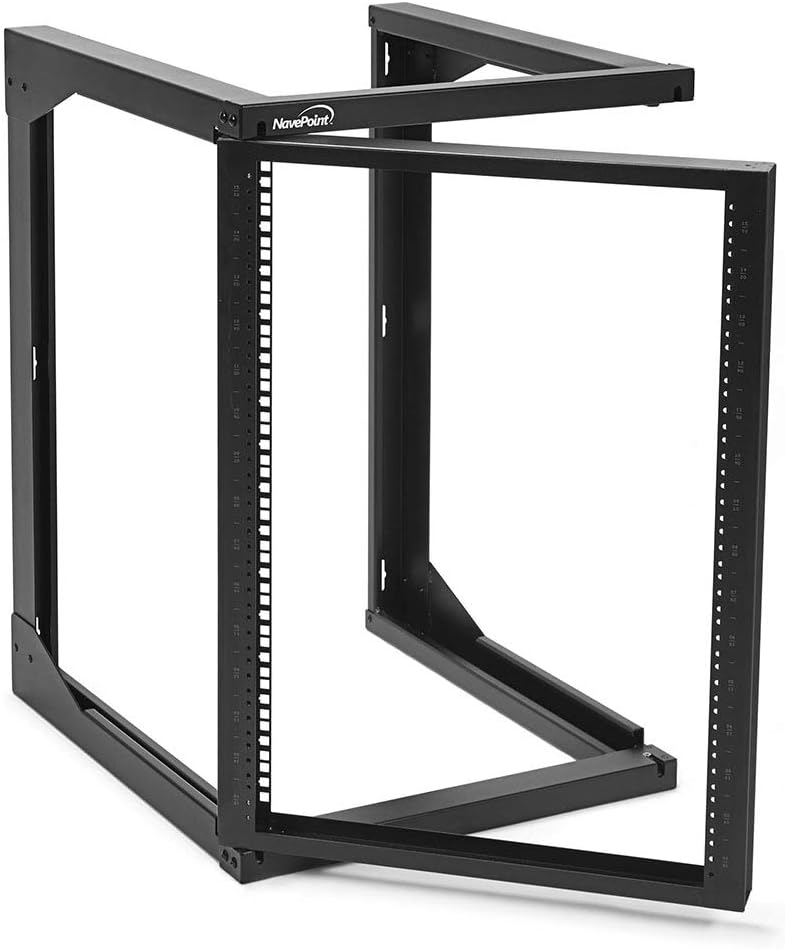 15U Wall Mount Open Frame Network Rack with Swing Out Hinged Gate T608