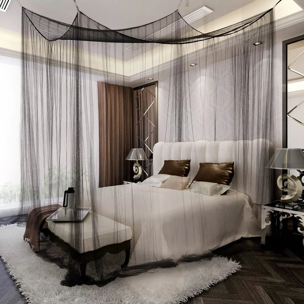 Black Mosquito Net Canopy for Double Beds R751490