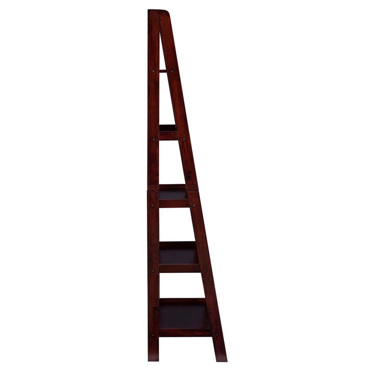 5-Shelf Wood Ladder Bookshelf in Espresso R4030