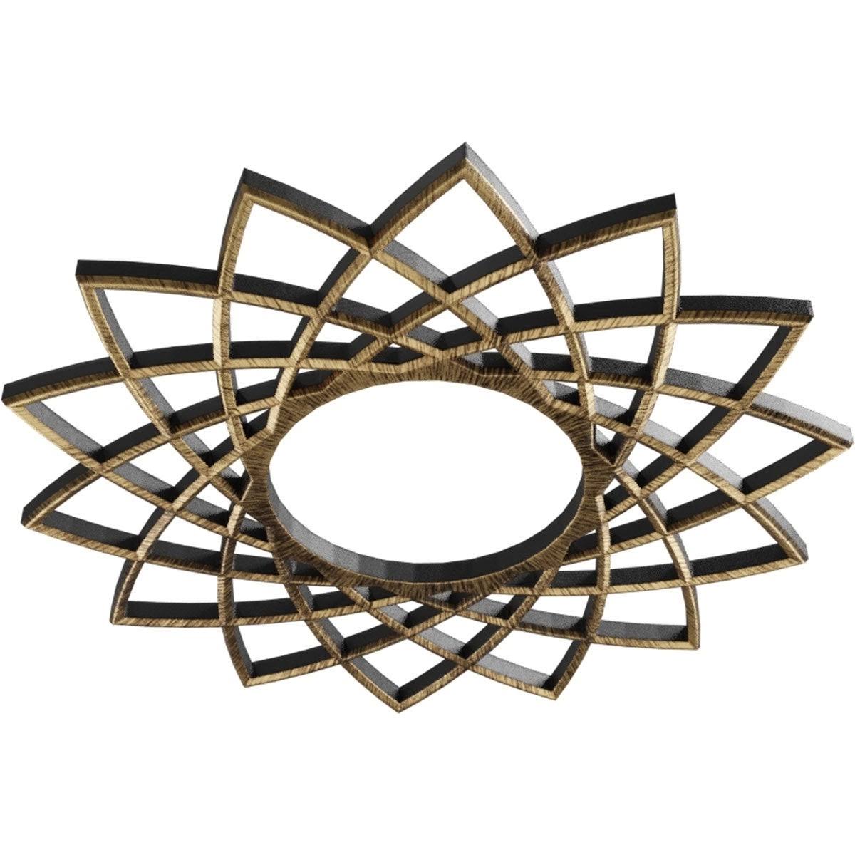 32x22OD x 12 3/8x22ID x 1x22P PVC Pierced Ceiling Medallion L761