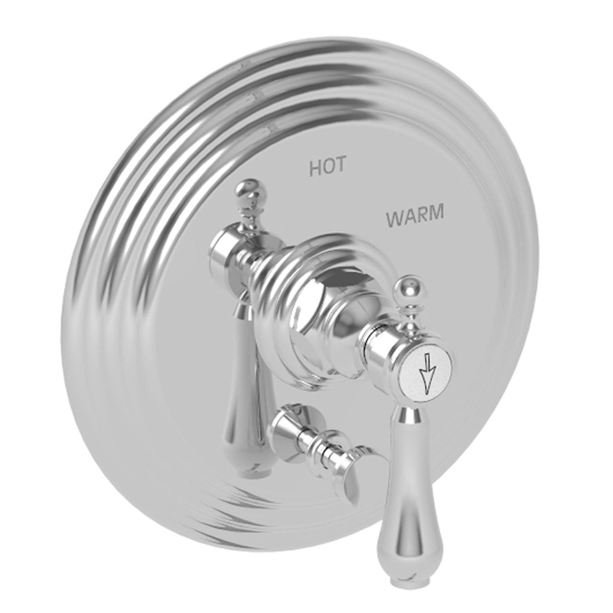 Balanced Pressure Tub & Shower Diverter Plate with Handle Weathered Copper R46819