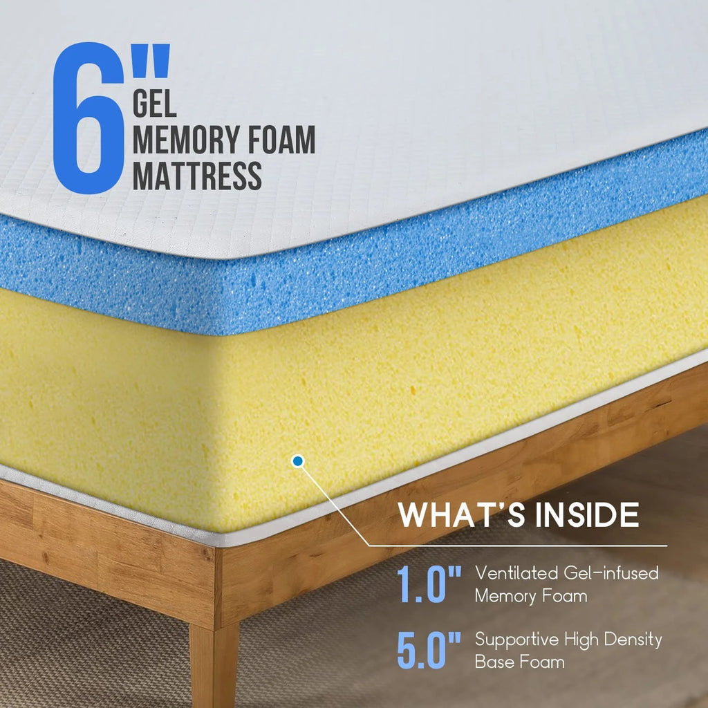 Twin 6 inch Gel Memory Foam Mattress K42735