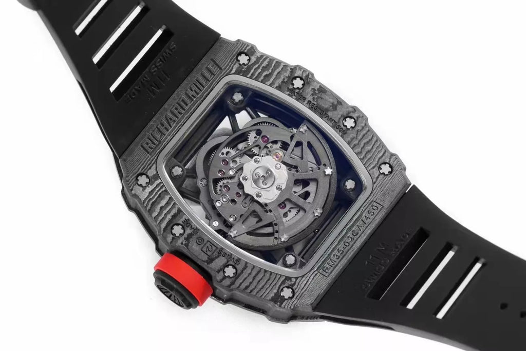 Black Bezel Red Markers Black Rubber Strap S840292