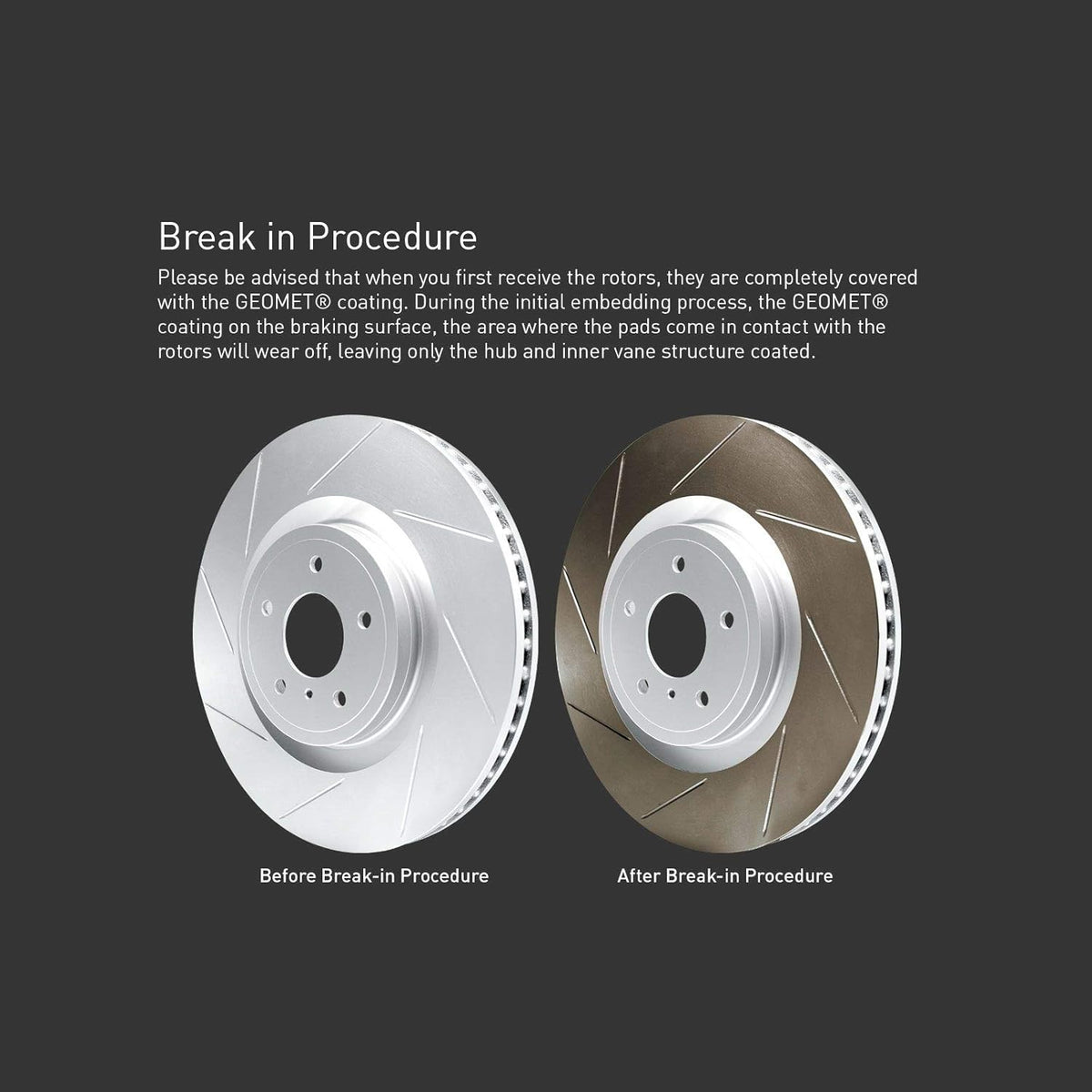 Rear Carbon Brake Rotors Slotted with Pads L1323