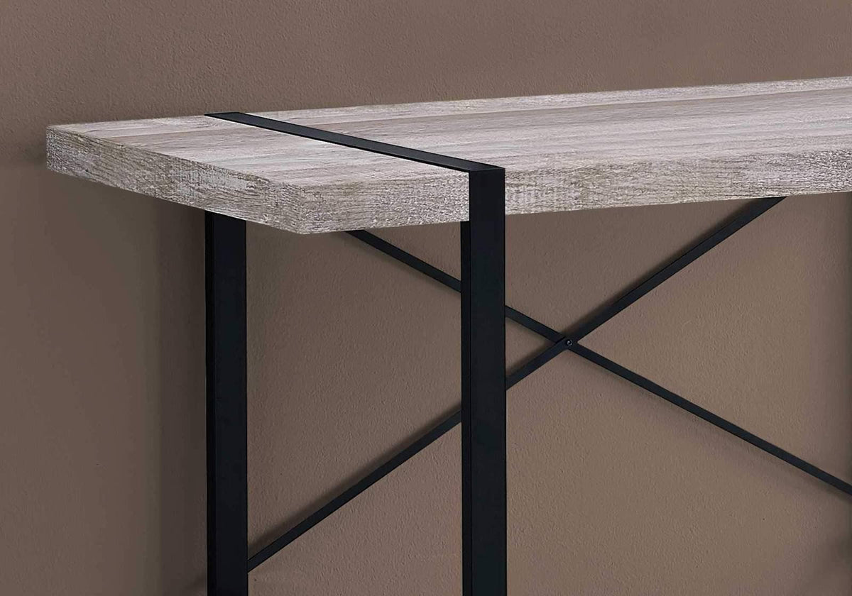 Taupe Black Particle Board Metal Computer Desk D917080