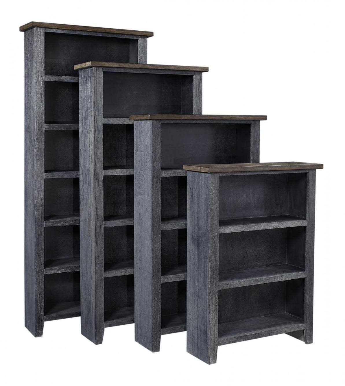 74x22 Bookcase with 4 Fixed Shelves in Drifted Black Q286