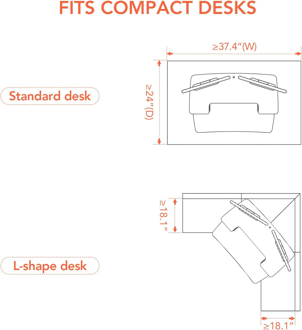 Electric Standing Desk Converter with Quick Release Keyboard Tray N82144