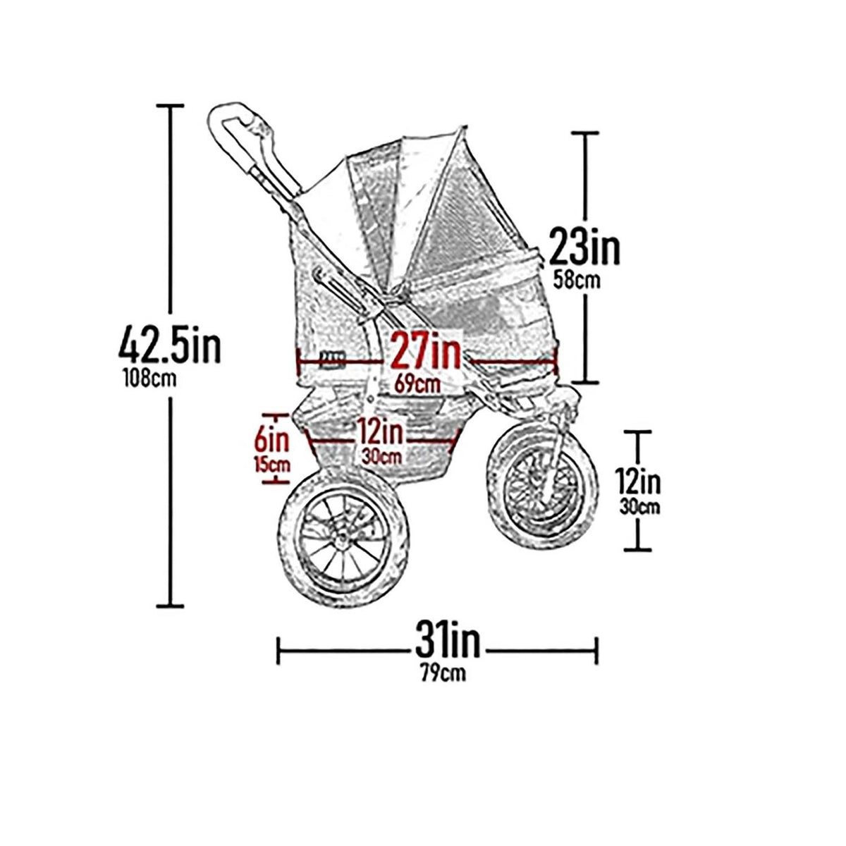 Double No-Zip Pet Stroller A287593