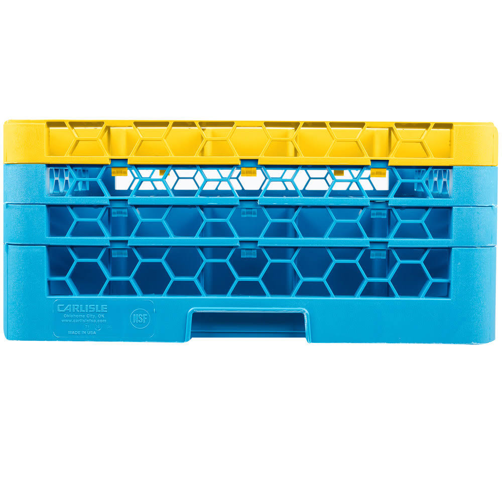 25 Compartment Yellow Glass Rack with 3 Extenders I44372