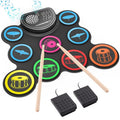 Electronic Drum Set with Headphone Jack, Built-in Speaker Drum Pedals and Sticks O308816