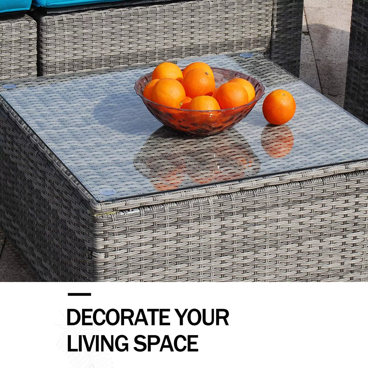 6 Pieces PE Rattan Wicker Outdoor Sofa Conversation Set with Cushions R7281