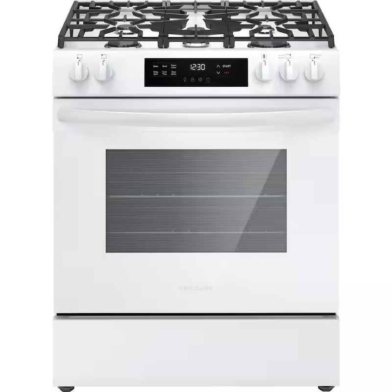 5 Burners Slide in Gas Range with Steam Clean in White X194
