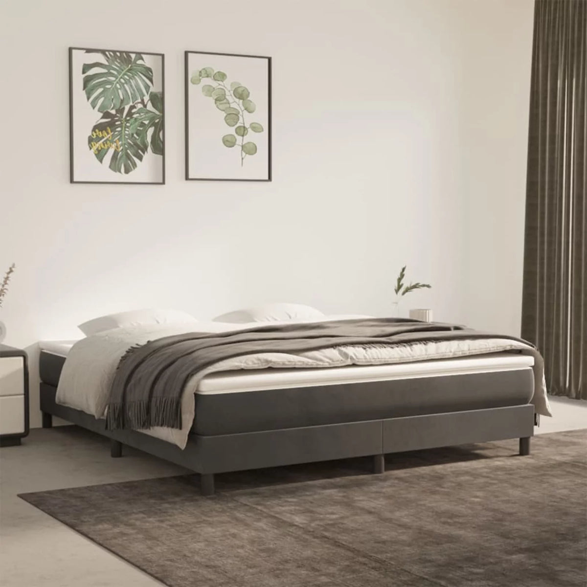 Queen Pocket Spring Bed Dark Gray I79236