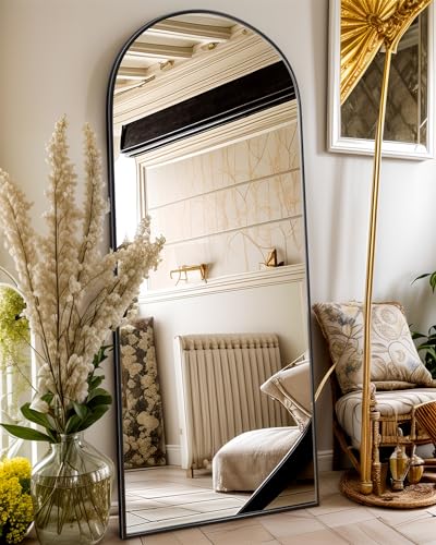Arched Full Length Mirror 76"x34" Black R731224