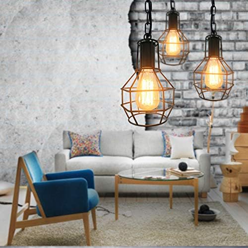 Vintage Industrial Metal Cage Pendant Ceiling Light P44632