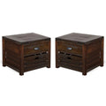 24" Mahogany Wood End Table Set of 2 D58609