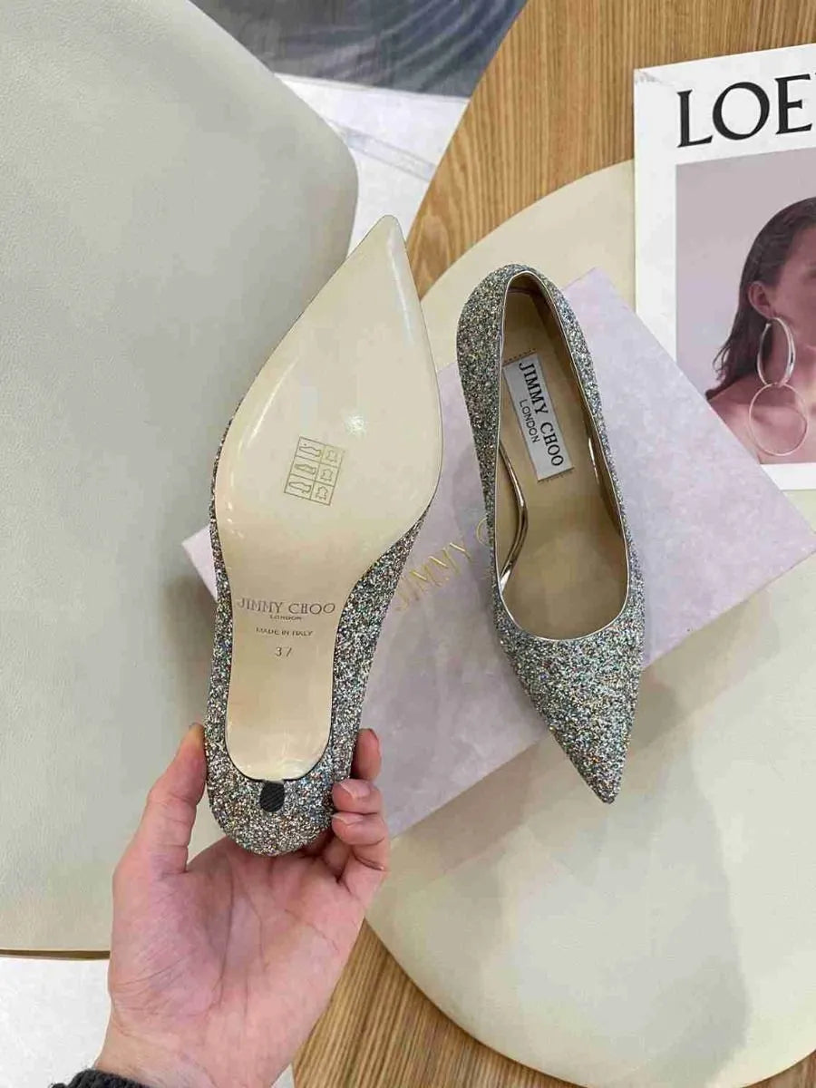 85mm Glitter Fabric Pumps X29230