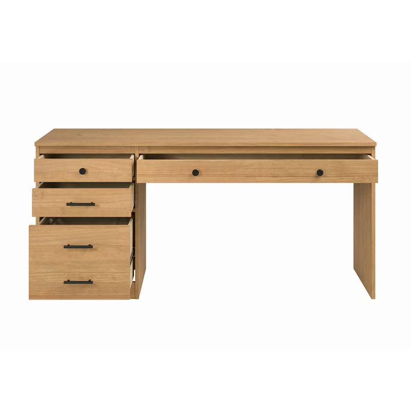 Wood Desk with File Cabinet S9382
