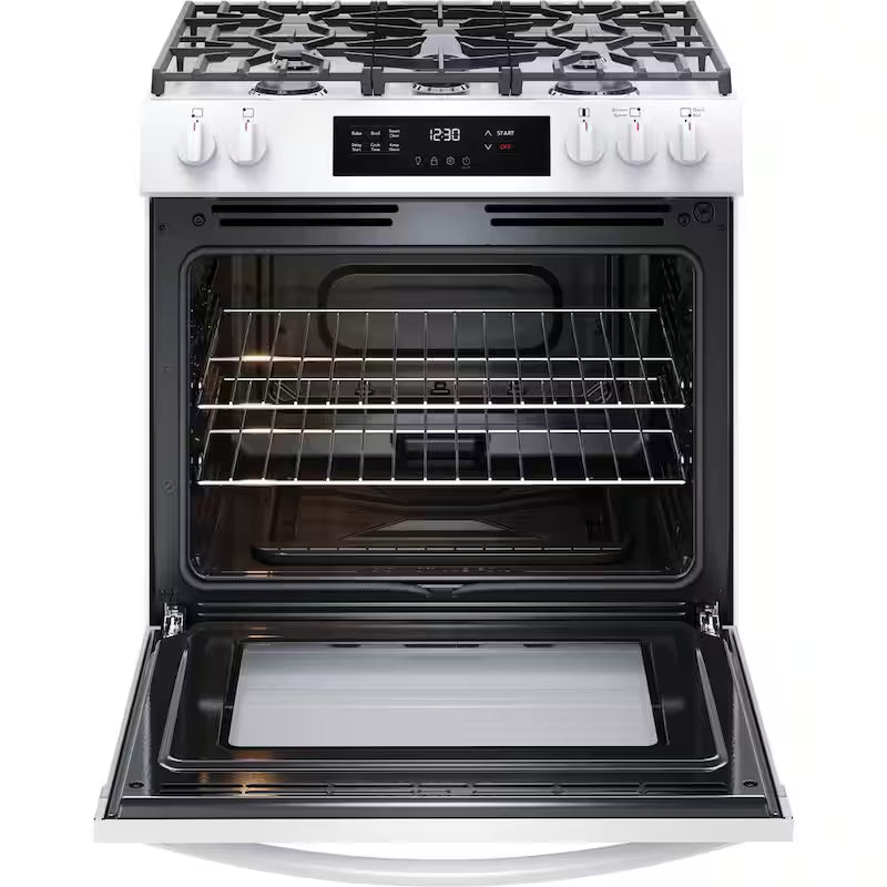 5 Burners Slide in Gas Range with Steam Clean in White X194