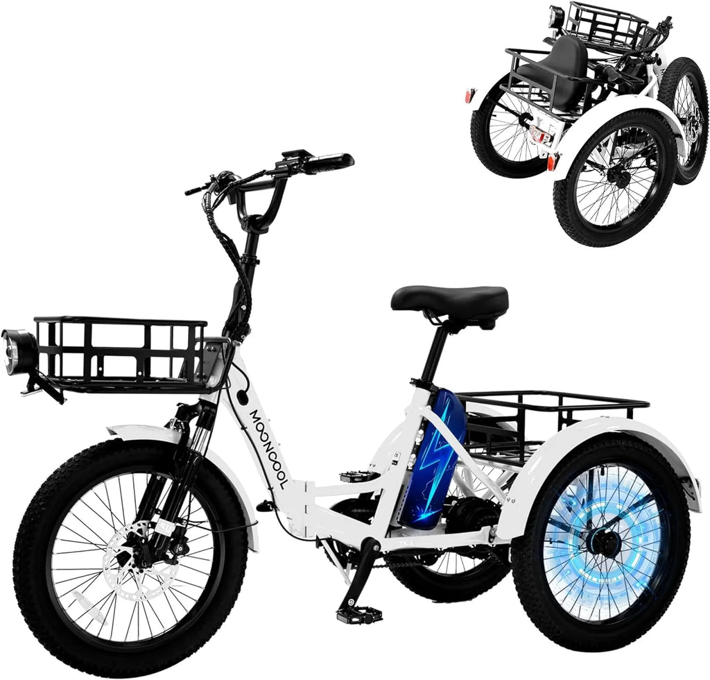 Folding Electric Tricycle 1000W 48V 20 Fat Tire 3 Wheel N343157