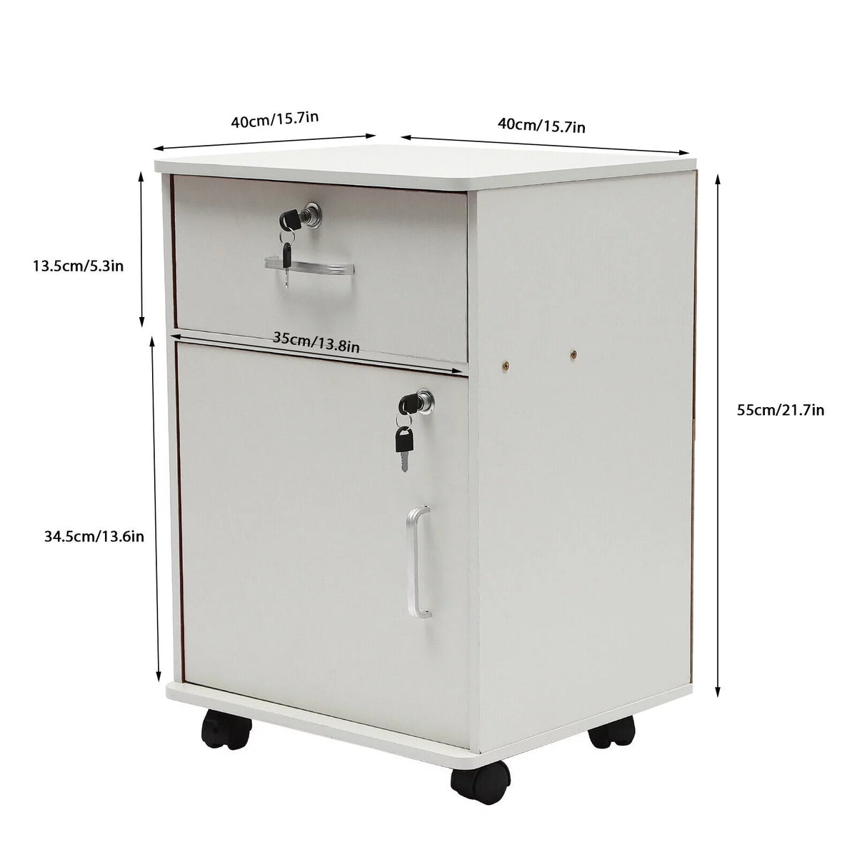 2-Tier Rolling File Storage Cabinet with Lock E600979