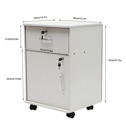 2-Tier Rolling File Storage Cabinet with Lock E600979
