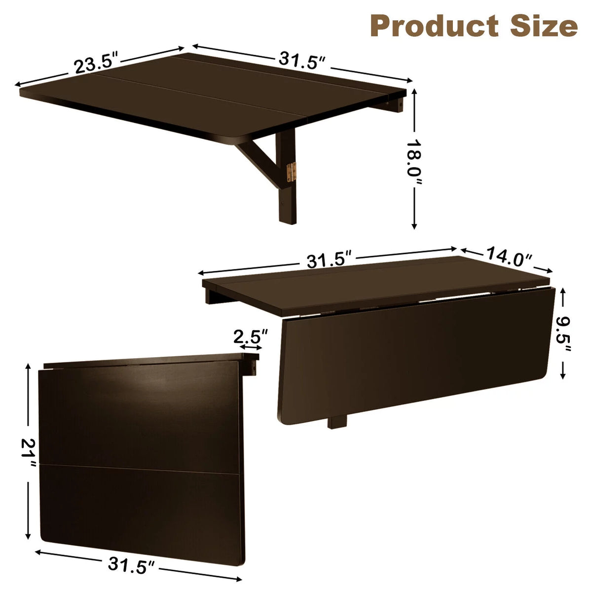 Wall-Mounted Drop-Leaf Folding Table Z22141