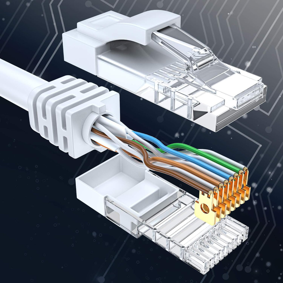 15 ft Cat 6 White Ethernet Cable (24 Pack) G357