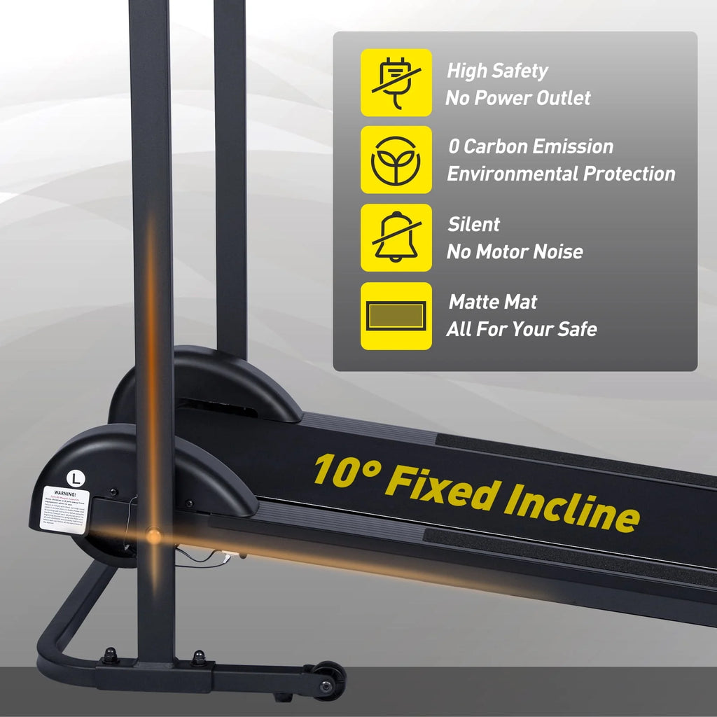 Manual Treadmill with 10° Incline Foldable Q416