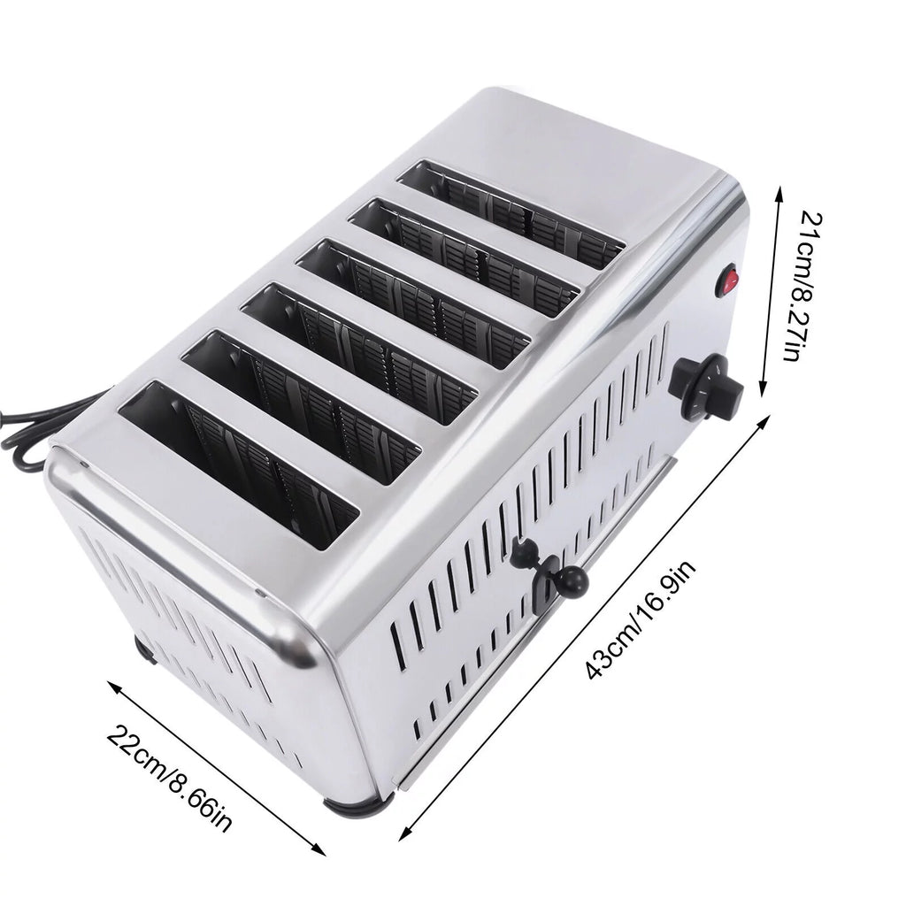 6 Slices Pop-Up Electric Stainless Steel Toaster L18949