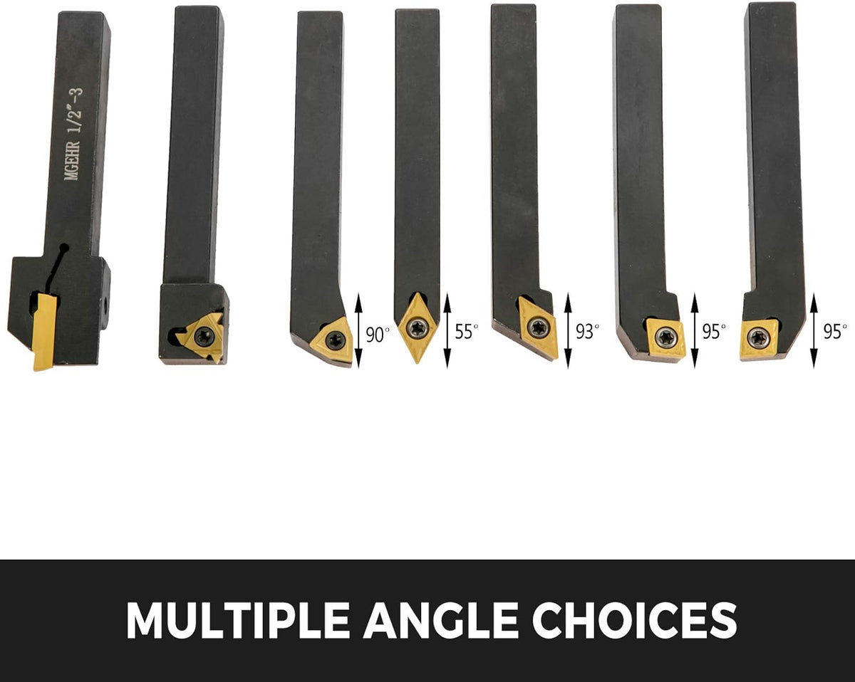 7 Pcs Carbide Lathe Cutting Tools Set F571522